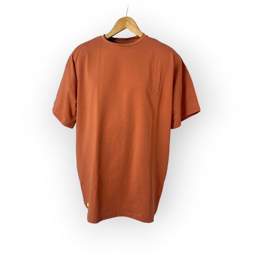 Футболка YADRIK PROMO WF однотонна стрейч кулір Oversize помаранчевий