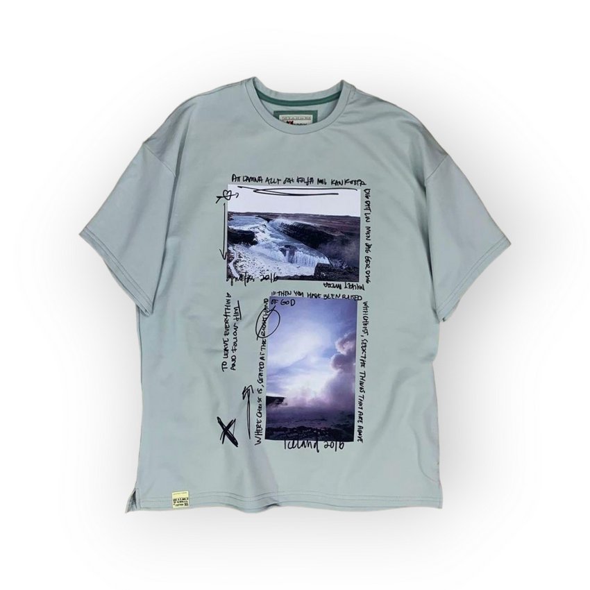 Футболка YADRIK Urban Колаж стрейч кулір Oversize