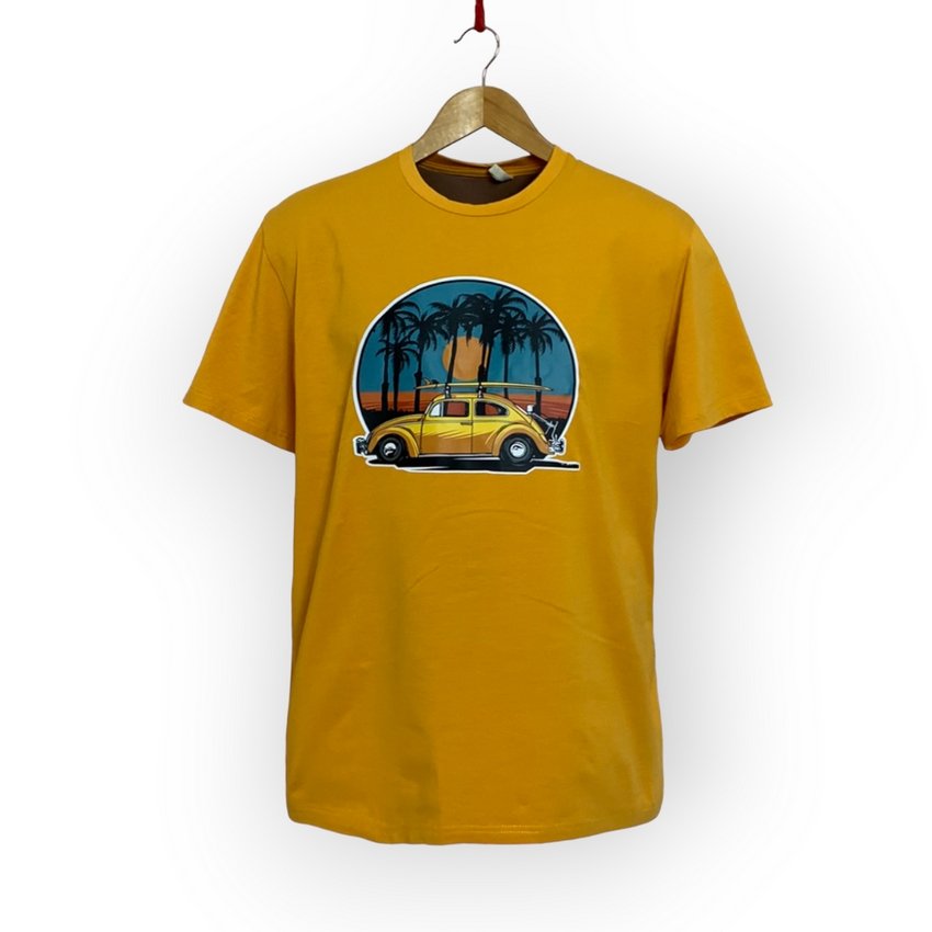 Футболка YADRIK Urban VW Жук стрейч кулір, 190 грм. REGULAR FIT гірчиця