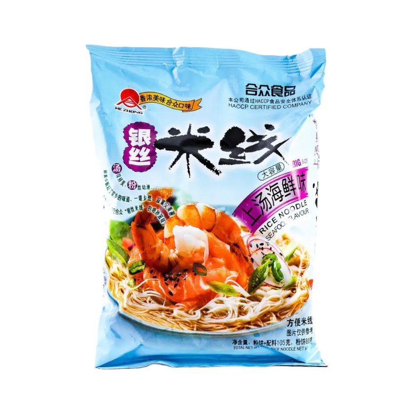 Вермішель рисова HEZHONG зі смаком морепродуктів Китай, 105 г,